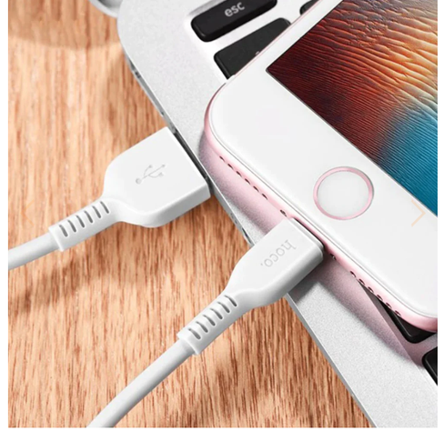 Cable Hoco x20 USB a lightning blanco 2m-2
