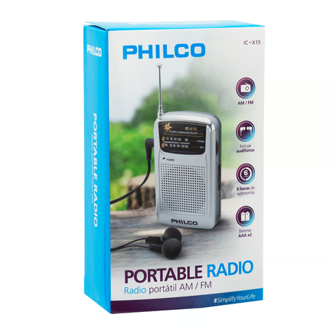 Radio Portatil Philco Con Audifono Icx-15-3
