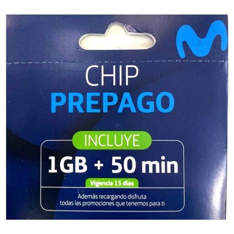 Tarjeta Sim Chip prepago movistar 1GB+50 minutos-0