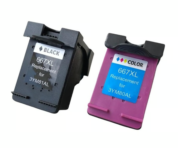 Cartucho Maxcolor HP MCI-667 XXL Amarillo, azul y rosado-1