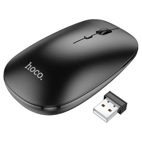 Mouse inalámbrico de doble modo US-B Y Bluetooth Hoco GM15 negro-0