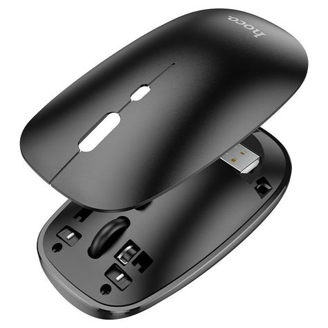 Mouse inalámbrico de doble modo US-B Y Bluetooth Hoco GM15 negro-2