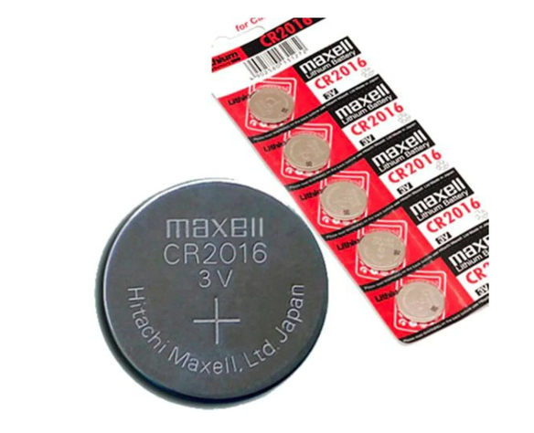 Blister de pila Maxell  tipo boton CR2016 3V de 5 unidades-0