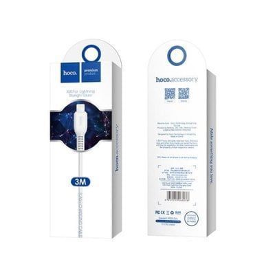 Cable Hoco X20 USB a lightning 3M blanco -3