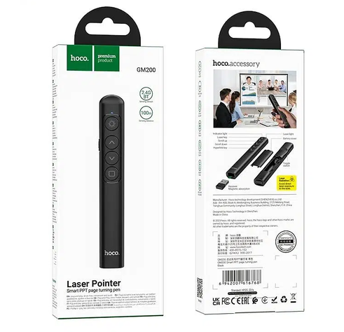 Puntero Hoco Láser Presentación Usb Gm200 Negro-4