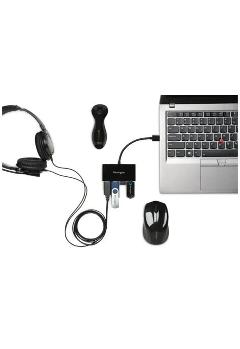 Hub USB Kensington 4 Puertos  USB 3.0 Negro-2