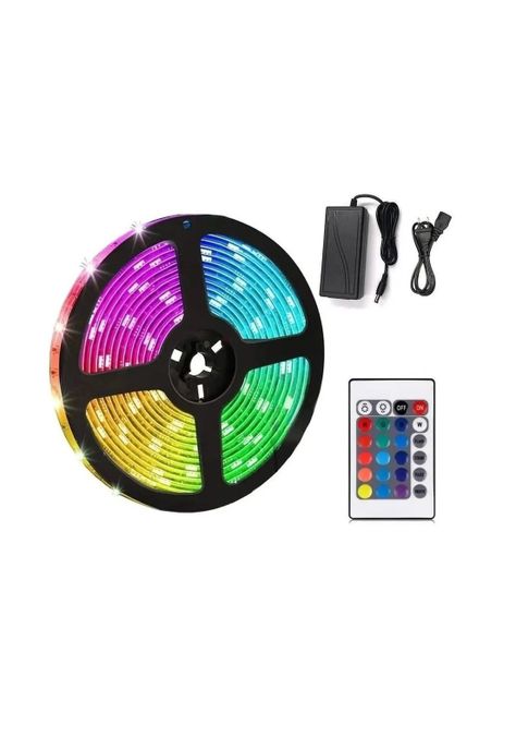 Kit Tira De Led Luz Cinta 5 Metros Rgb Control Remoto Ultra-0