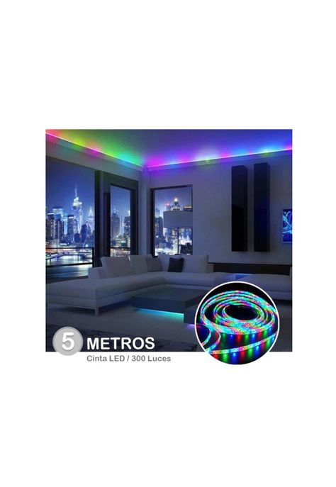 Kit Tira De Led Luz Cinta 5 Metros Rgb Control Remoto Ultra-1