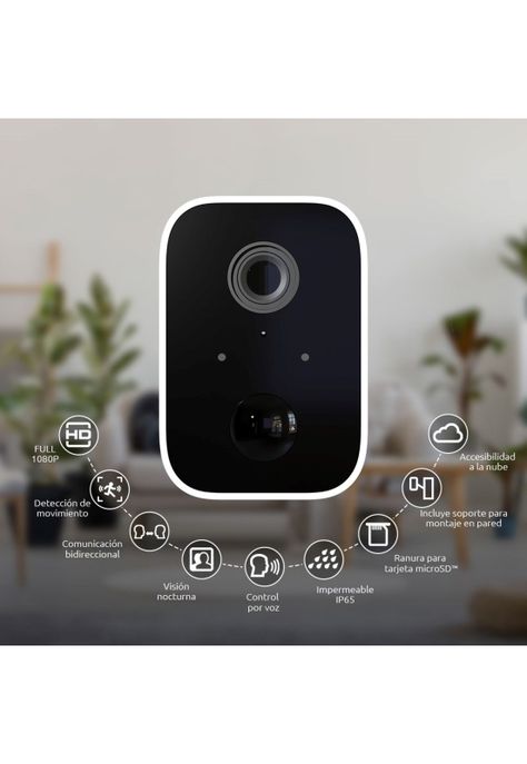 Cámara Inteligente Nexxt Visión Nocturna MicroSD IP65 1080P-0