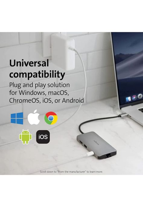 Dock Móvil Kensington USB-C sin Driver 8 en 1 UH1400P-1