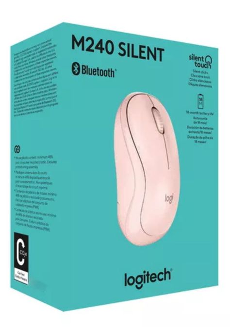 Mouse Logitech M240 Silent Bluetooth Rosado-4