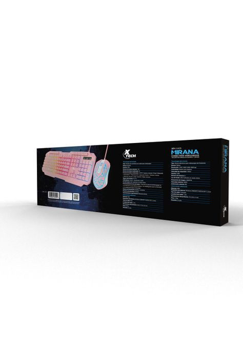 Kit Teclado Mouse Xtech Mirana XTK-540S Led USB Rosa-3