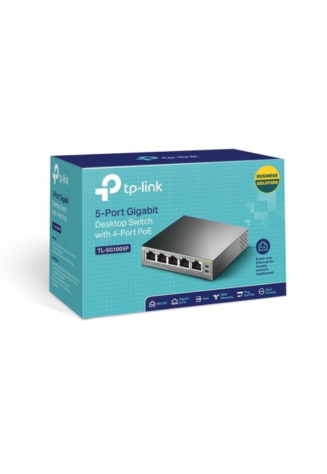 Switch TP-Link TL-SG1005P 5 puertos Gigabit 10Gbps PoE 56W-0