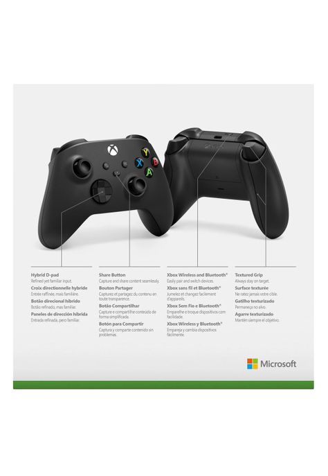 Control Inalámbrico Microsoft Xbox + cable USB-C CarbonBlack-1