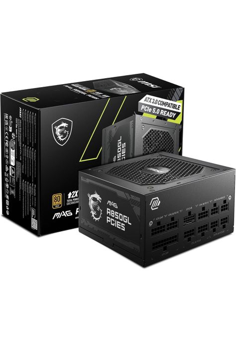 Fuente de Poder MSI MAG A850GL PCIE5 850W F Modular 80+ Gold-0