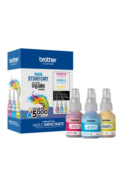 Pack Tintas Originales Brother BT5001 Cian Magenta Amarillo-0