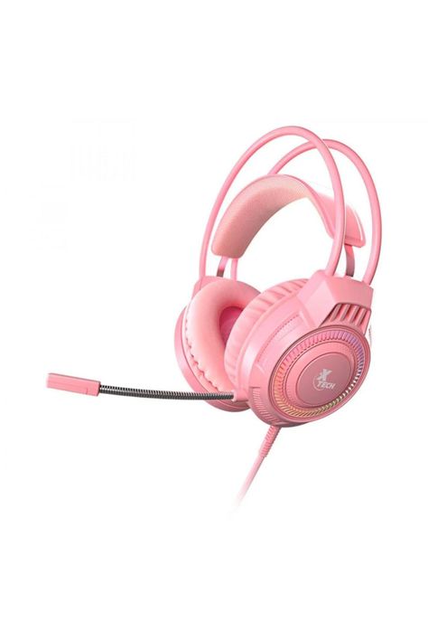 Audífonos Gaming Khione Xtech Alámbricos Micrófono Rosa-1