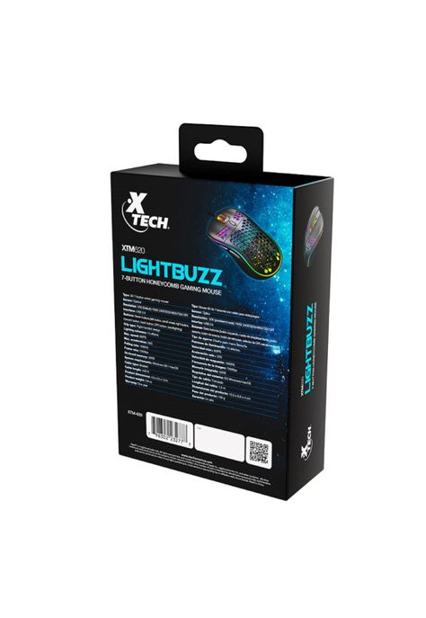 Mouse Gamer Xtech Lightbuzz Wired RGB 7200 dpi USB-4