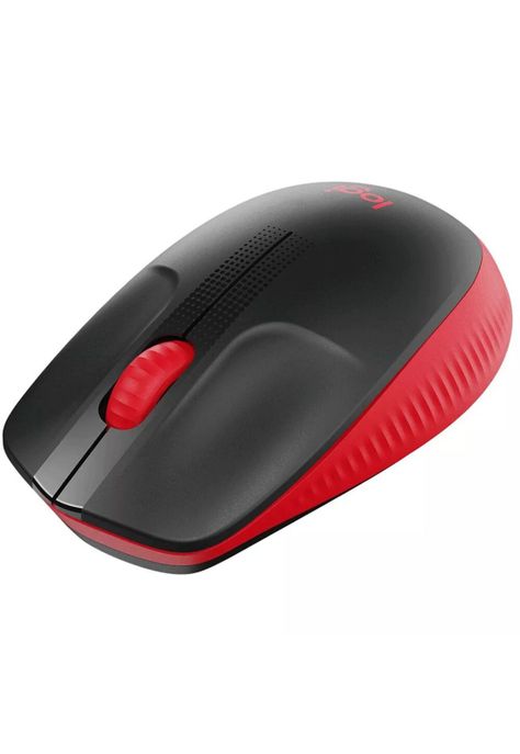 Mouse Logitech Inalámbrico M190 Receptor USB Negro/Rojo-1