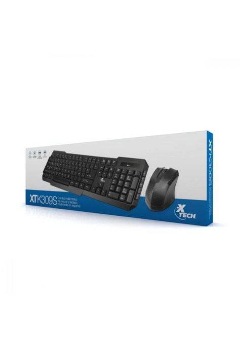 Kit Mouse + Teclado XTech Wireless 1.200dpi Dongle USB Negro-1