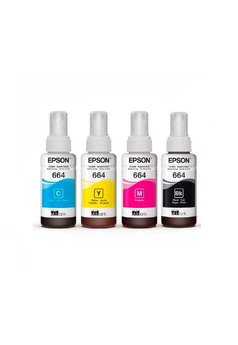 Tinta Epson 664 Pack 4 Colores Negro Cian Magenta Amarillo-1