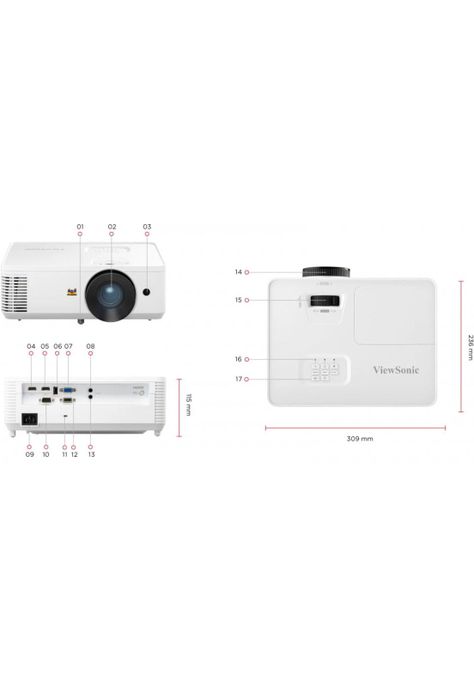Proyector ViewSonic PA700W WXGA de 4.500 lúmenes ANSI Blanco-5