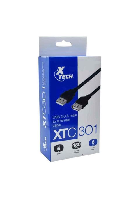 Cable Extensión USB Macho A Hembra 1.8 Metros 2.0 Xtech-1