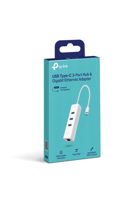 Adaptador TP-Link USB-C 3 Port Hub y Gigabit Ethernet-2