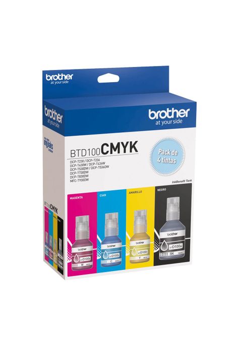 Pack de Tintas Brother BTD100 Cian, Magenta, Amarillo, Negro-0
