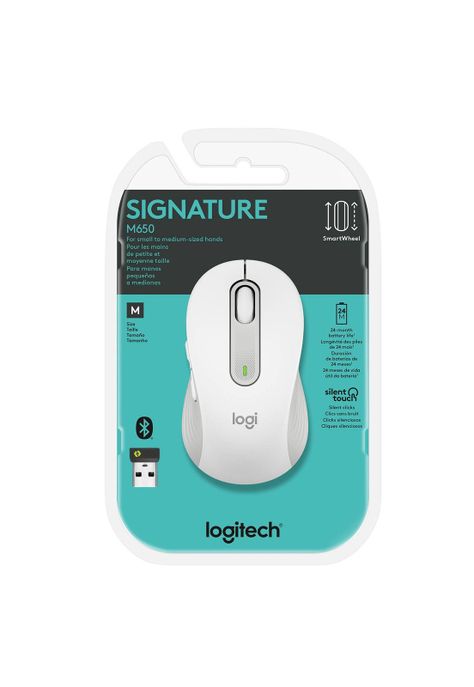 Mouse Inalámbrico Logitech Signature M650 Dongle USB Blanco-5