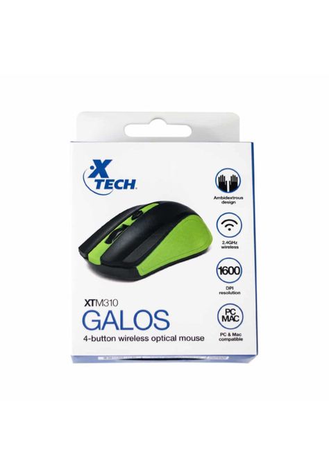Mouse Óptico Xtech Galos Inalámbrico 4 Botones 1600dpi Verde-2