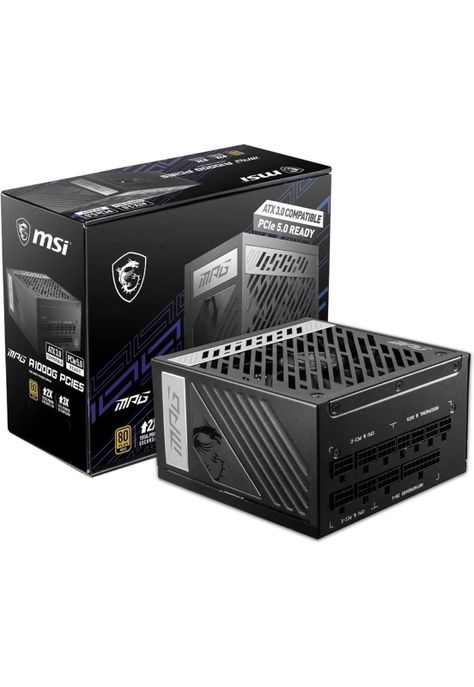 Fuente Poder MSI MPG A1000G PCIE5 1000W F Modular 80+ Gold-0