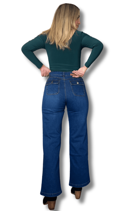 Jeans wide leg azul marino corte recto-3