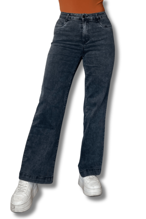Jeans wide leg grisaceo-0