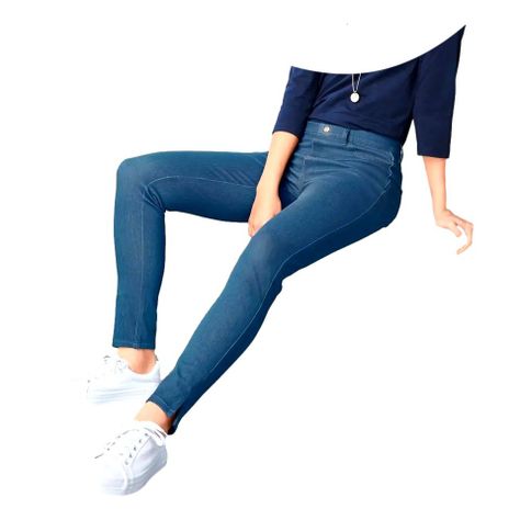 Jeggings Elasticados Azul Algodon Mujer Tchibo-2