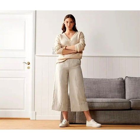 Pantalones Palazzo Mujer De Lino-3