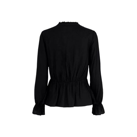 Blusa Volantes Negra Viscosa Mujer Tchibo-1