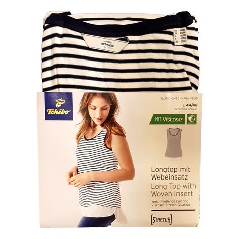 Top Largo Con Inserto De Blusa Rayado-0