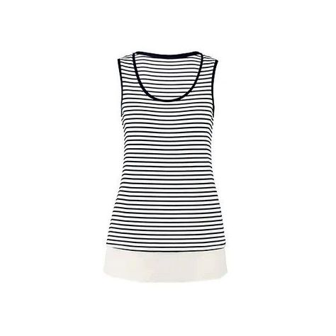 Top Largo Con Inserto De Blusa Rayado-1