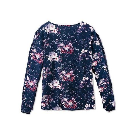 Blusa con Borde de Volantes Floreada Mujer-2