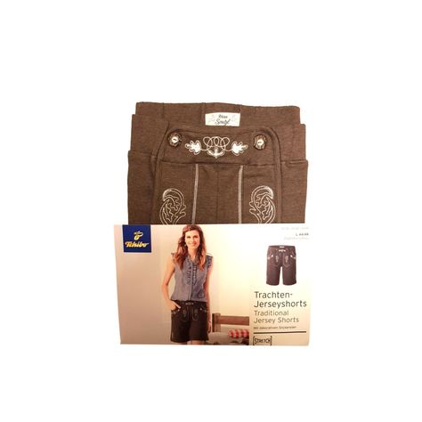 Short Bavaro Folklor Mujer Gris-1
