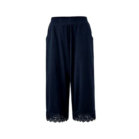Pantalon Culottes Con Bordado Algodon Mujer Tchibo-0
