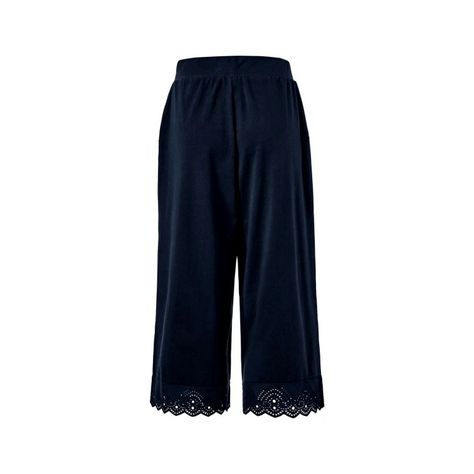 Pantalon Culottes Con Bordado Algodon Mujer Tchibo-1