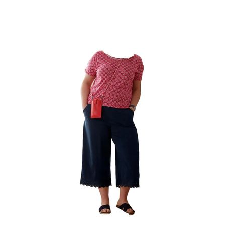 Pantalon Culottes Con Bordado Algodon Mujer Tchibo-4
