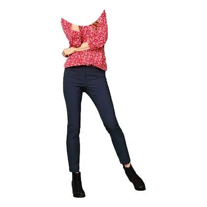 Pantalones Bengalín Mujer Azul Viscosa-2