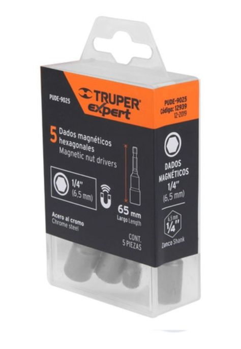 Set De 5 Dados Magne Hexagonales 1/4 Truper Expert Pude-9025-0