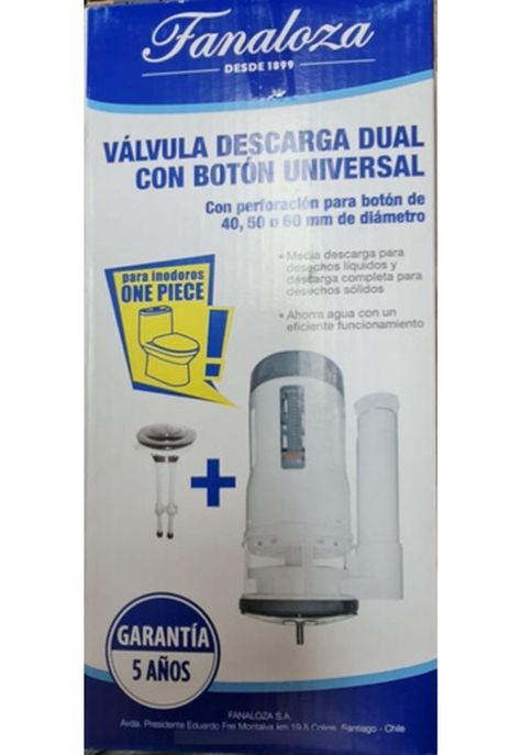 Valvula De Descarga Dual Con Boton Wc Fanaloza 5añosgarantia-1