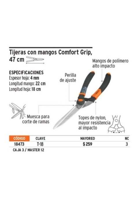 Tijera Truper Cortar Ramas Mango Con Grip 18 T-18-1