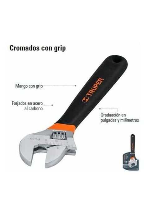 Llave Francesa Ajustable 10 Truper Pet-10x-0