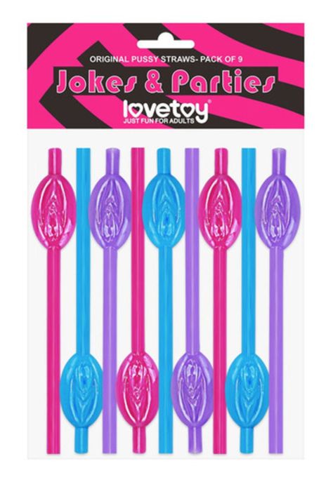 Bombillas , Pitillos , Sorbetes Forma De Vagina Set 9 Pzas-0